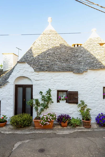 Alberobello Puglia Talya Trulli Kentsel Manzarası Bölgenin Orijinal Antik Evleri — Stok fotoğraf