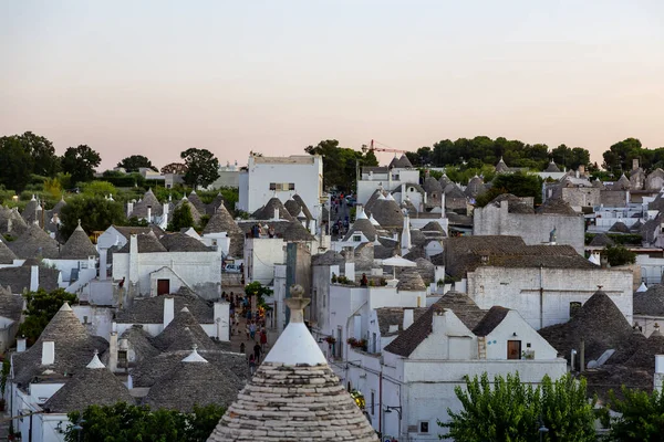 Alberobello Puglia Italy Urban Landscape Trulli Original Ancient Houses Region — Stock Photo, Image