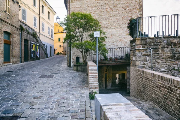 Uitzicht Het Stadje Serra San Quirico Provincie Ancona Regio Marche — Stockfoto