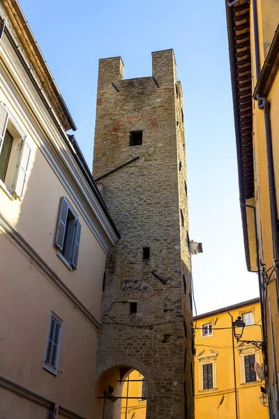 Άποψη Της Μικρής Πόλης Serra San Quirico Στην Επαρχία Της — Φωτογραφία Αρχείου