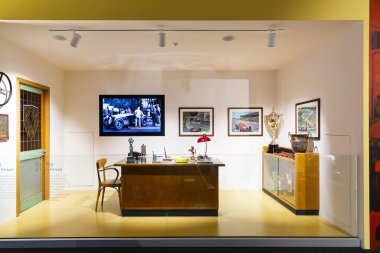 MARANELLO, İTALYA 2021, 10 Ağustos: Ferrari Müzesi Maranello, Modena, Emilia Romagna