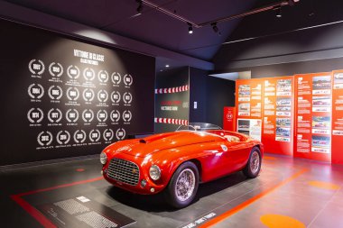 MARANELLO, İTALYA 2021, 10 Ağustos: Ferrari Müzesi Maranello, Modena, Emilia Romagna