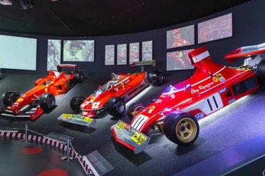 MARANELLO, İTALYA 2021, 10 Ağustos: Ferrari Müzesi Maranello, Modena, Emilia Romagna