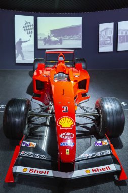 MARANELLO, İTALYA 2021, 10 Ağustos: Ferrari Müzesi Maranello, Modena, Emilia Romagna