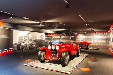 MARANELLO, İTALYA 2021, 10 Ağustos: Ferrari Müzesi Maranello, Modena, Emilia Romagna