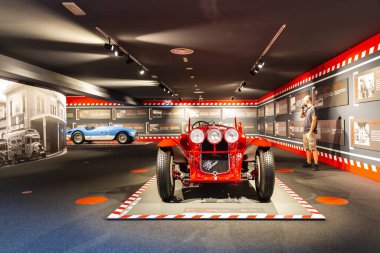 MARANELLO, İTALYA 2021, 10 Ağustos: Ferrari Müzesi Maranello, Modena, Emilia Romagna