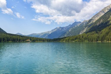 Lake antholz, a beautiful lake in South Tyrol, Italy