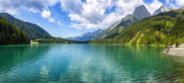 Lake antholz, a beautiful lake in South Tyrol, Italy clipart
