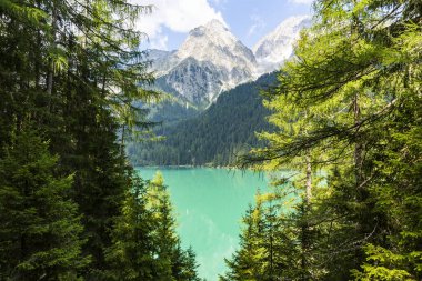 Lake antholz, a beautiful lake in South Tyrol, Italy clipart