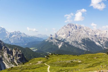 The Three Peaks of Lavaredo, symbol of the Dolomites in South Tyrol. Italy