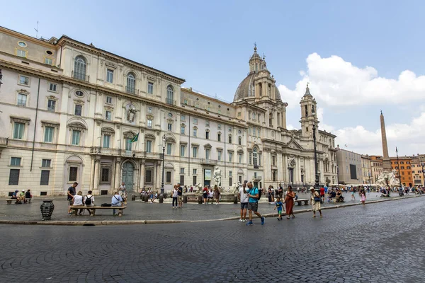 Rome Italy 2021 August Beautiful View Piazza Navona Rome Italy — Zdjęcie stockowe