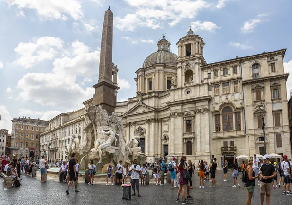 Rome Italy 2021 August Beautiful View Piazza Navona Rome Italy — ストック写真