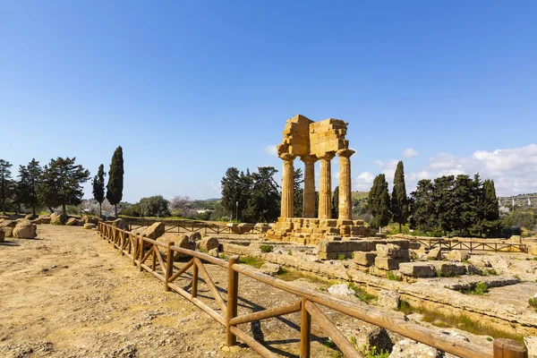 Agrigento Archaeological Park Valley Temples Sanctuary Chthonic Divinities Temple Dioscuri — Stok fotoğraf