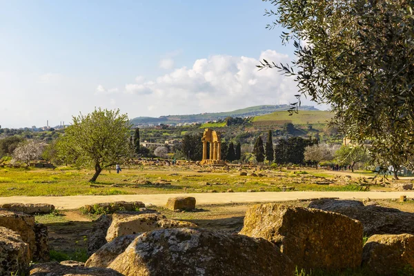Agrigento Archaeological Park Valley Temples Sanctuary Chthonic Divinities Temple Dioscuri — Foto de Stock