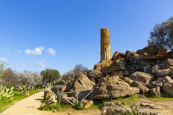 Temple Hercules Valley Temples Agrigento Sicily —  Fotos de Stock