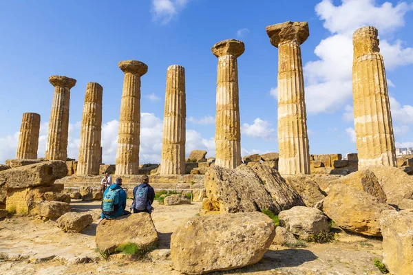 Agrigento Sicilya Daki Tapınaklar Vadisi Ndeki Herkül Tapınağı — Stok fotoğraf