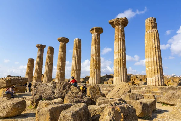 Temple Hercules Valley Temples Agrigento Sicily — стокове фото