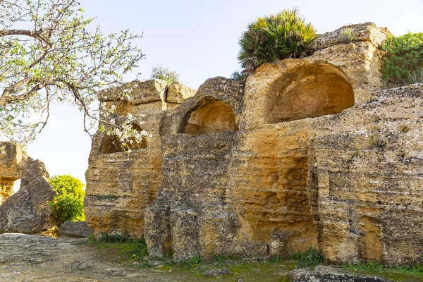 Agrigento Sicilya Daki Tapınaklar Vadisi Nde Bizans Erken Dönem Hıristiyan — Stok fotoğraf