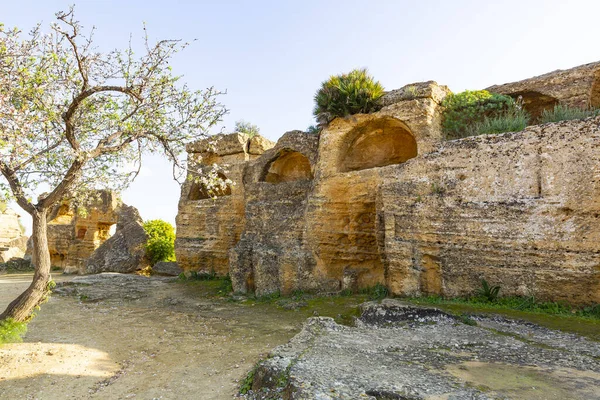 Byzantine Early Christian Necropolis Valley Temples Agrigento Sicily — Fotografia de Stock