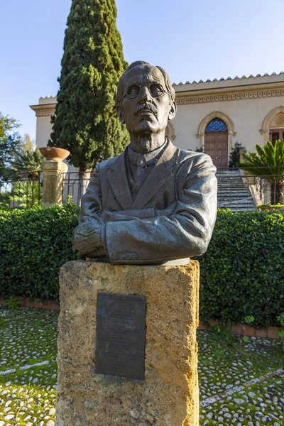 Agrigento Tapınaklar Vadisi Alexander Hardcastle Büstü Evinin Bahçesinde Villa Aurea — Stok fotoğraf