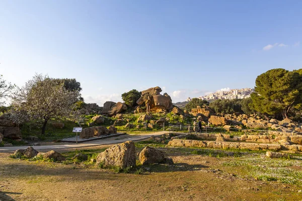 Majestic Telamon Valley Temples Agrigento — Stock Photo, Image