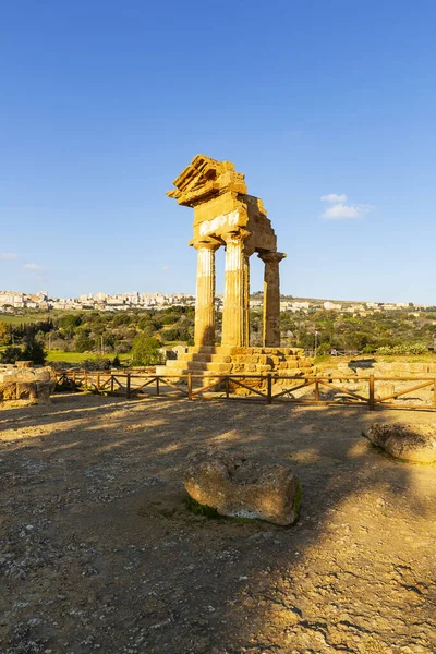 Agrigento Archaeological Park Valley Temples Sanctuary Chthonic Divinities Temple Dioscuri — Stock Photo, Image
