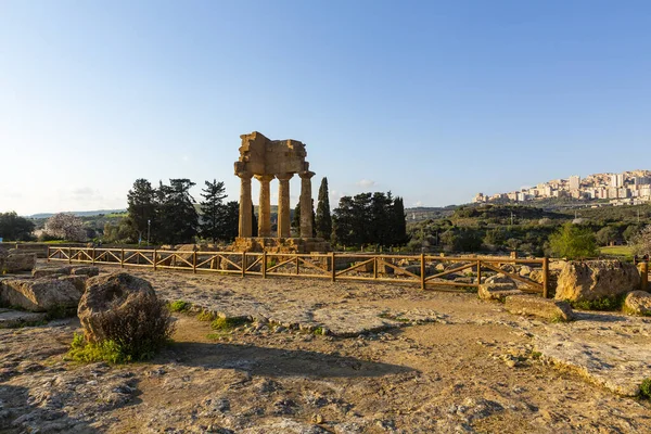 Agrigento Archaeological Park Valley Temples Sanctuary Chthonic Divinities Temple Dioscuri — Stok fotoğraf