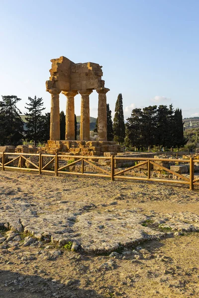 Agrigento Archaeological Park Valley Temples Sanctuary Chthonic Divinities Temple Dioscuri — стокове фото