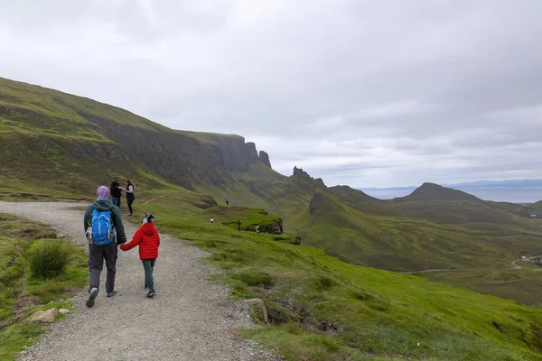 Beautiful image of spectacular scenery of the Quiraing on the Isle of Skye in summer, Scotland