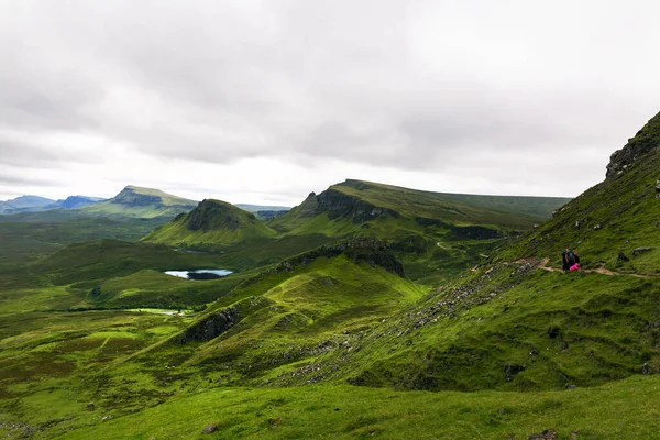 Beautiful image of spectacular scenery of the Quiraing on the Isle of Skye in summer, Scotland