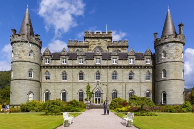 Inveraray Kalesi. Argyll 'de İkonik İskoç Ziyaretçi Çekimi