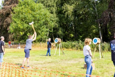 PERT, SCOTLAND 2022, 14 Ağustos: Perth, Scotlend 'de İskoç spor ve jimnastik etkinlikleri festivali
