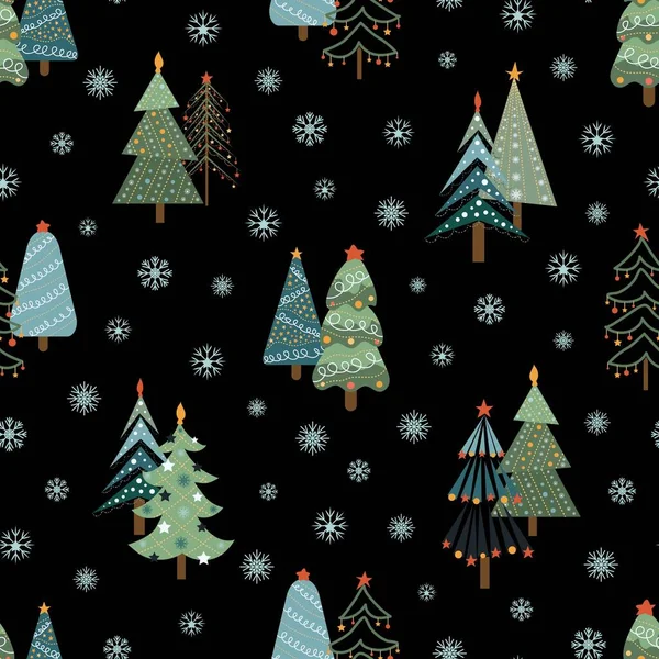 Árboles Navidad Decoraciones Árboles Navidad Año Nuevo Diseño Tela Embalaje — Archivo Imágenes Vectoriales