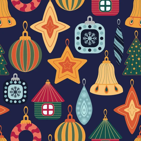 Decoraciones Navideñas Año Nuevo Diseño Tela Embalaje Papel Regalo Patrón — Archivo Imágenes Vectoriales