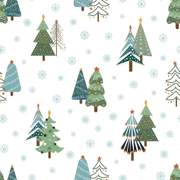 Árboles Navidad Decoraciones Árboles Navidad Año Nuevo Diseño Tela Embalaje — Archivo Imágenes Vectoriales