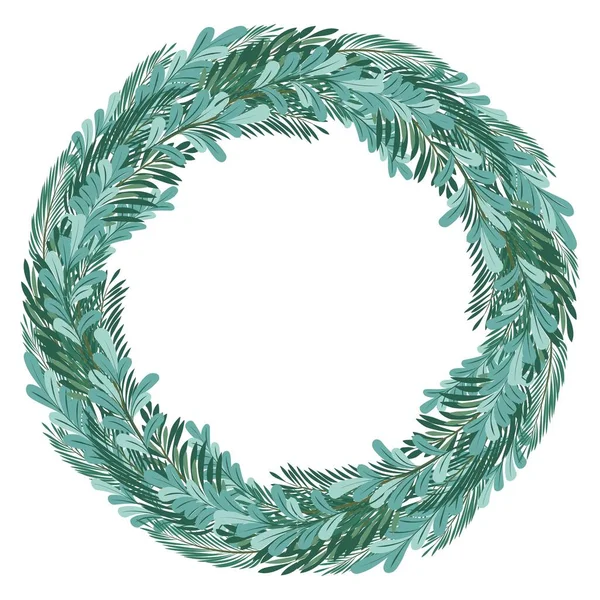 Christmas Wreath Isolated Flat Vector Illustration — Stock Vector