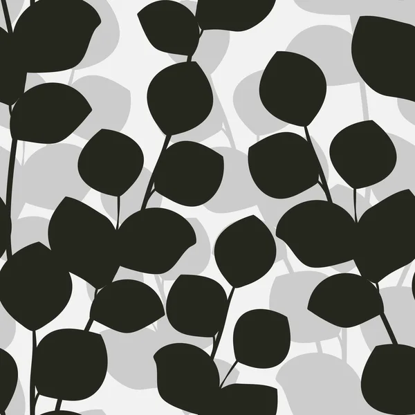 Простий Ботанічний Безшовний Візерунок Силуети Тропічного Листя Мінімалістичний Монохромний Дизайн — стоковий вектор