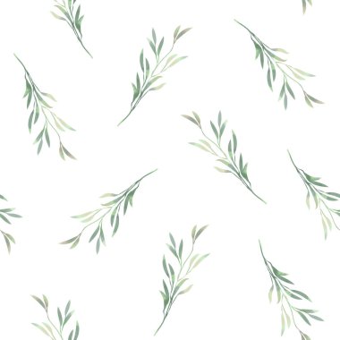 Bahar yaprakları. Suluboya tarzında kusursuz bir desen. Kumaş, duvar kağıdı, kartpostallar için arka plan.