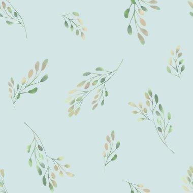 Bahar yaprakları. Suluboya tarzında kusursuz bir desen. Kumaş, duvar kağıdı, kartpostallar için arka plan.