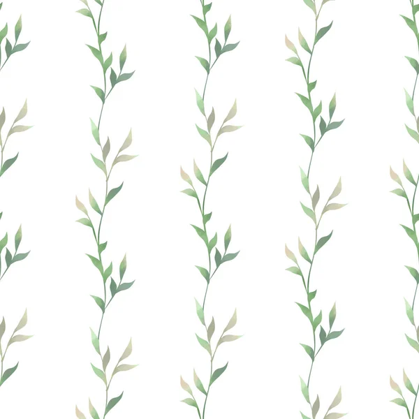 Весняне Листя Безшовний Візерунок Акварельному Стилі Фон Тканини Шпалер Листівок — стокове фото