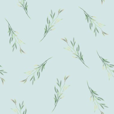 Bahar yaprakları. Suluboya tarzında kusursuz bir desen. Kumaş, duvar kağıdı, kartpostallar için arka plan.