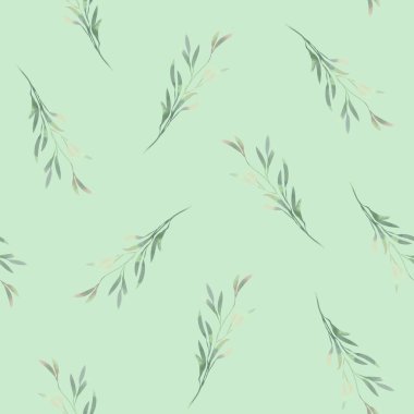 Bahar yaprakları. Suluboya tarzında kusursuz bir desen. Kumaş, duvar kağıdı, kartpostallar için arka plan.