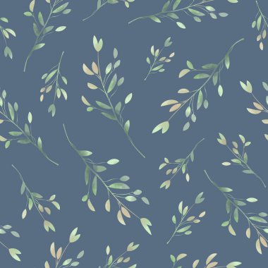 Bahar yaprakları. Suluboya tarzında kusursuz bir desen. Kumaş, duvar kağıdı, kartpostallar için arka plan.