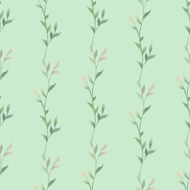 Bahar yaprakları. Suluboya tarzında kusursuz bir desen. Kumaş, duvar kağıdı, kartpostallar için arka plan.