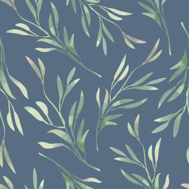 Bahar yaprakları. Suluboya tarzında kusursuz bir desen. Kumaş, duvar kağıdı, kartpostallar için arka plan.