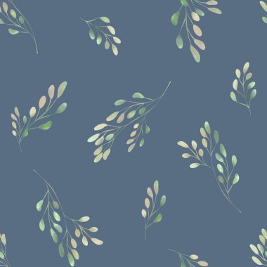 Bahar yaprakları. Suluboya tarzında kusursuz bir desen. Kumaş, duvar kağıdı, kartpostallar için arka plan.
