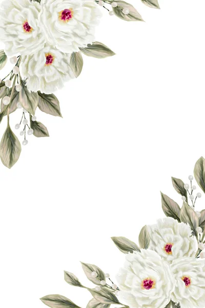 Flores Primavera Diseño Tarjeta Felicitación Decoración Botánica Para Invitaciones Boda — Foto de Stock