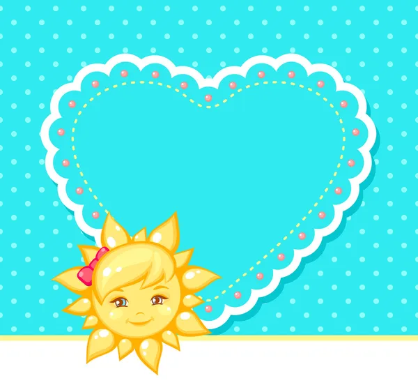 Sun and heart — Stock Vector