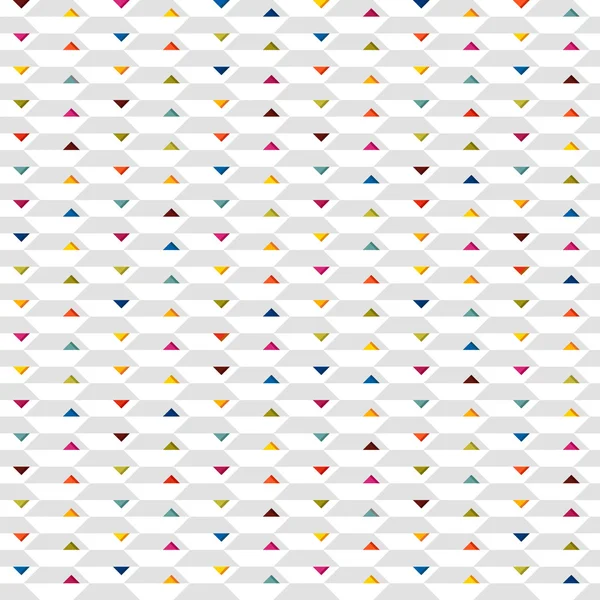 Fehér megkönnyebbülés varrat nélküli mintát színes háromszögek — Stock Vector
