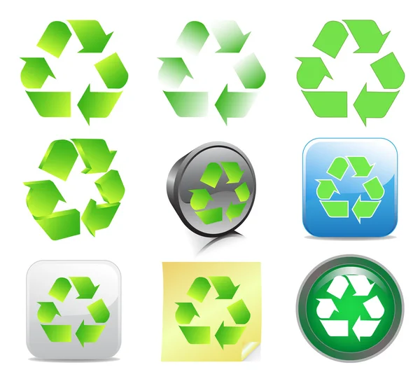 Recycle knoppen — Stockvector